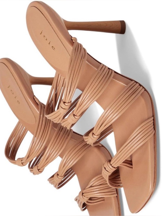 Joie Shoes - Joie Tan Strappy Knot-Detail High Heel Sandals